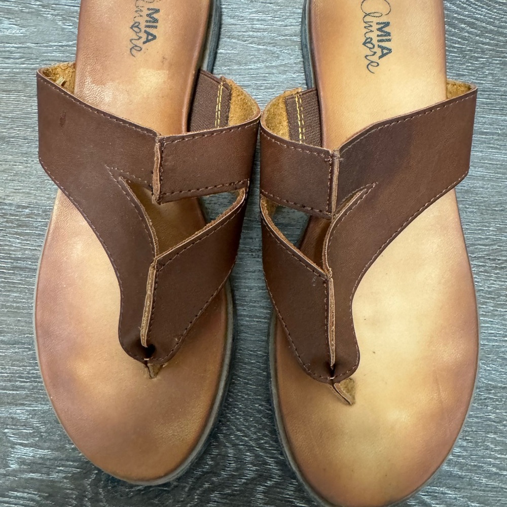 MIA Tan Leather Women's Sandals